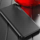 Eco læder View Case cover til Samsung Galaxy A24 4G med flip stand sort