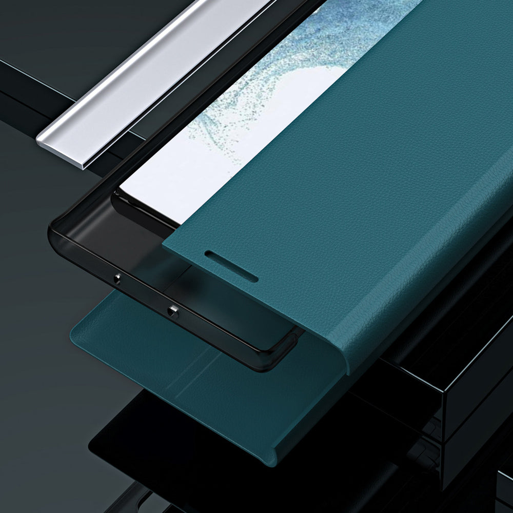 Sleep Case Pro-kasse til Xiaomi Redmi Note 12 Pro+ med flip stand sort