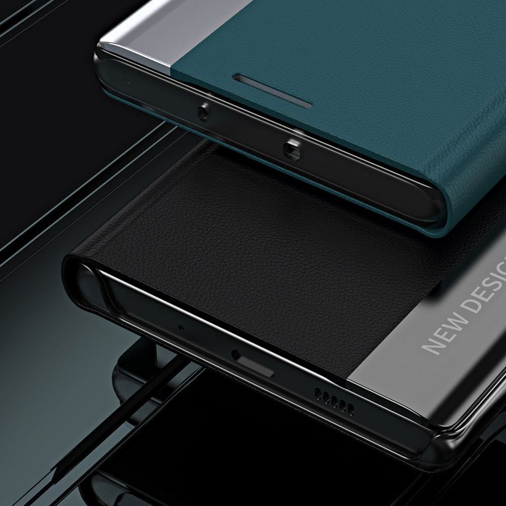 Sleep Case Pro-kasse til Xiaomi Redmi Note 12 Pro+ med flip stand sort