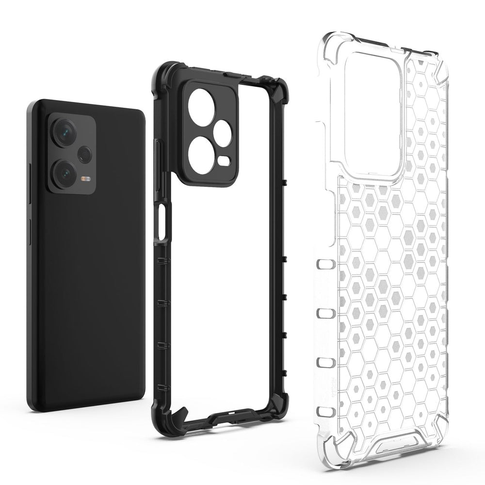 Honeycomb case til Xiaomi Redmi Note 12 Pro+ pansret hybrid cover sort