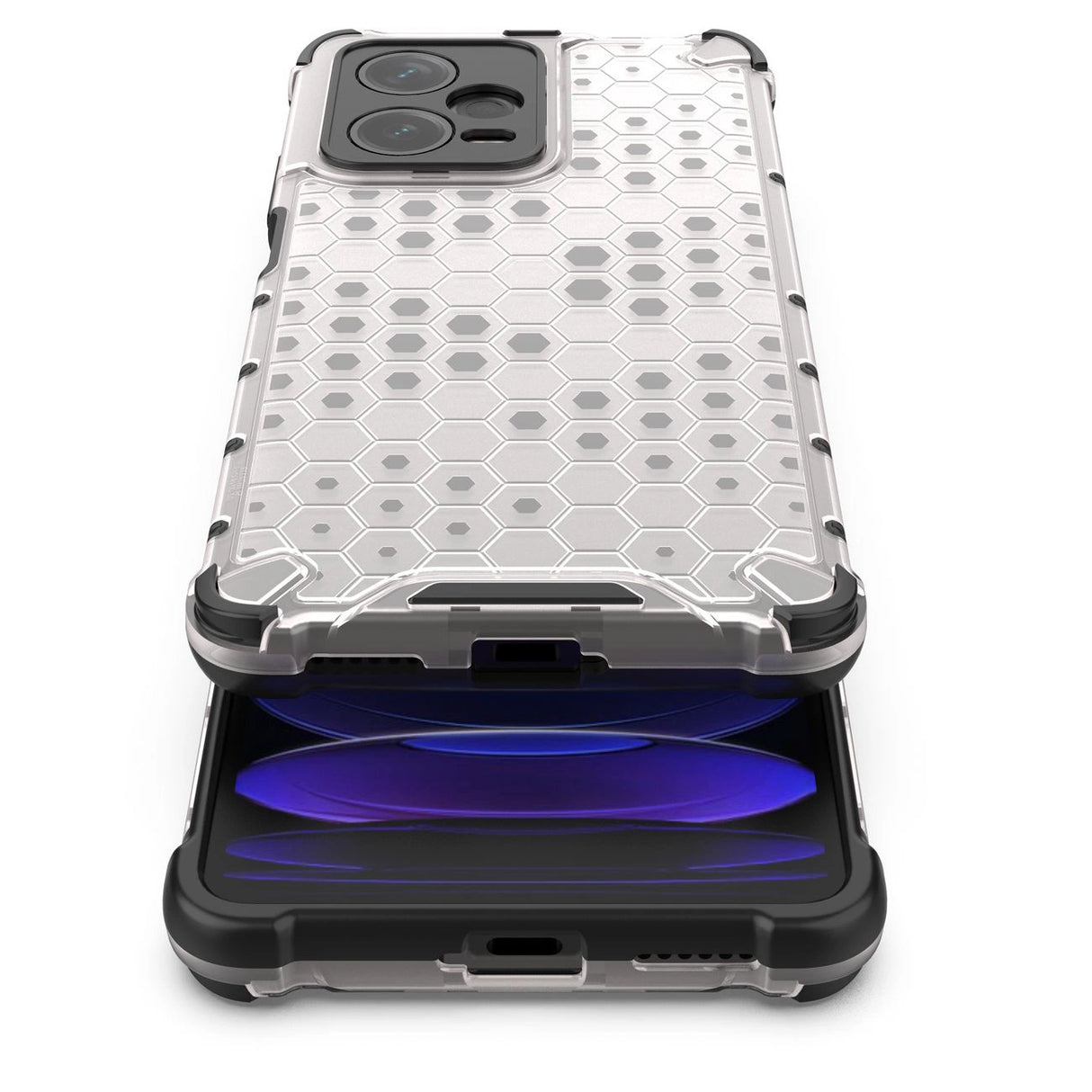 Honeycomb case til Xiaomi Redmi Note 12 Pro+ pansret hybrid cover sort
