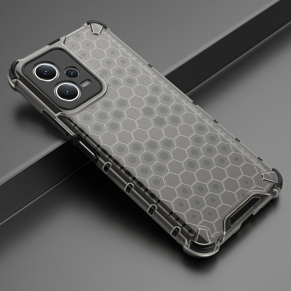 Honeycomb case til Xiaomi Redmi Note 12 5G / Poco X5 5G pansret hybrid cover sort