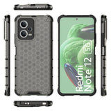 Honeycomb case til Xiaomi Redmi Note 12 5G / Poco X5 5G pansret hybrid cover sort
