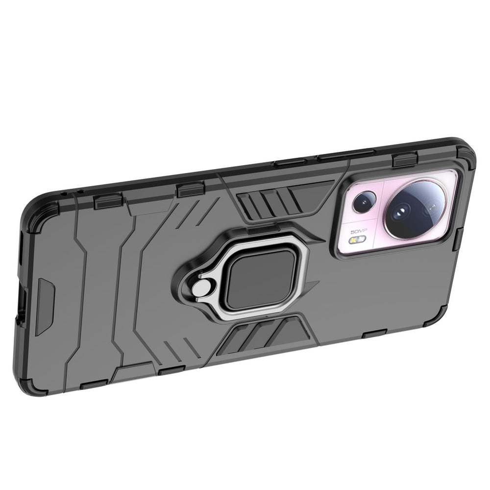 Ring Armor case til Xiaomi 13 Lite pansret cover magnetisk holder ring sort