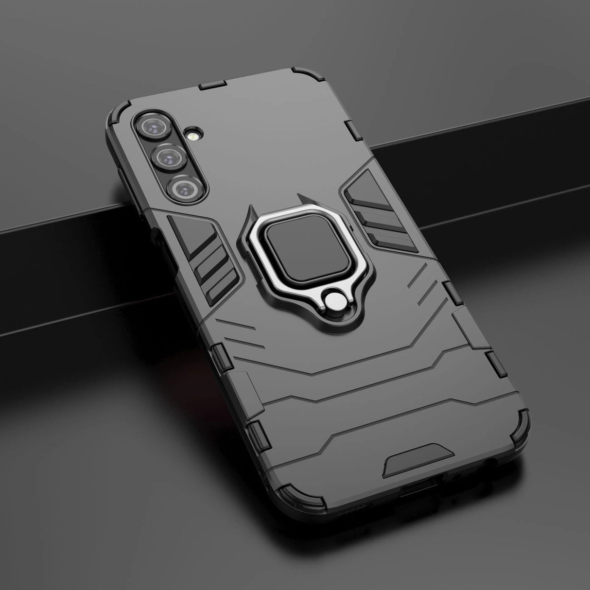 Ring Armor case til Samsung Galaxy A24 4G pansrede cover magnetisk holder ring sort