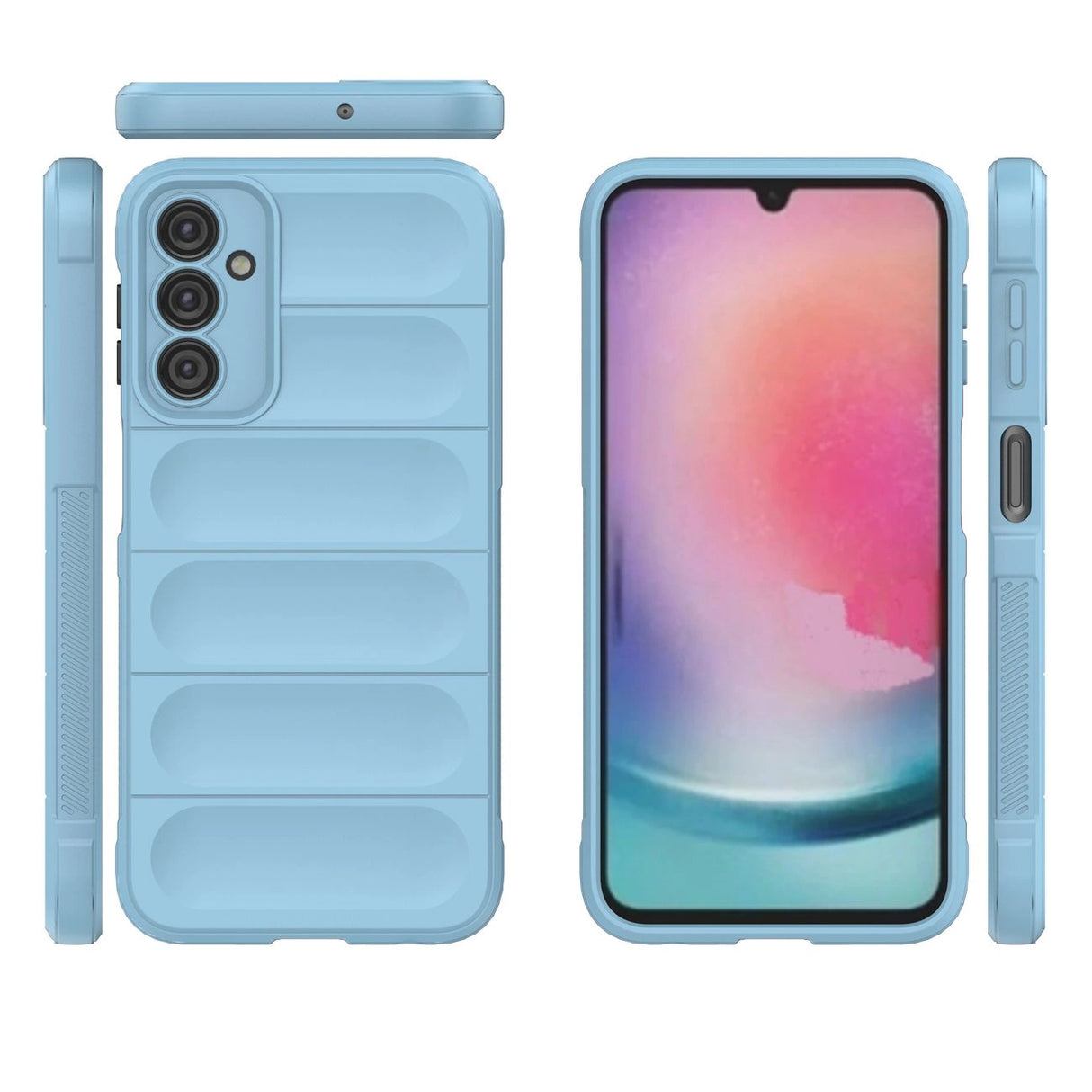 Magic Shield Case til Samsung Galaxy A24 4G fleksibelt pansret cover lysblå