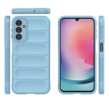 Magic Shield Case til Samsung Galaxy A24 4G fleksibelt pansret cover lysblå
