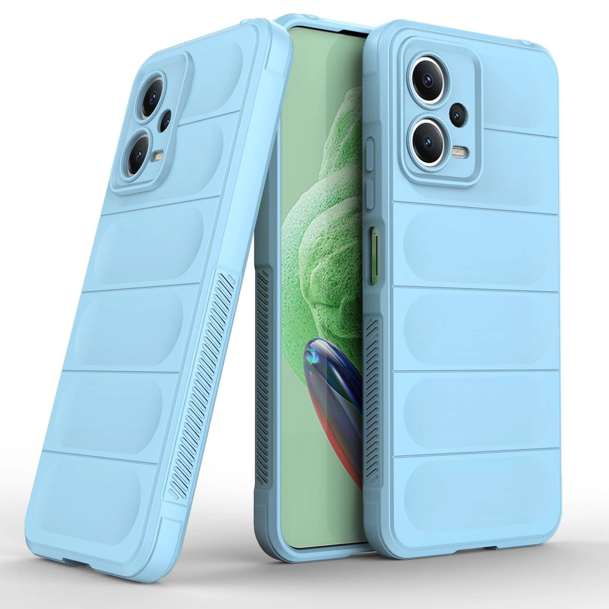 Magic Shield Case Cover til Xiaomi Redmi Note 12 5G / Poco X5 5G Fleksibel rustning Cover Light Blue