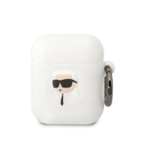 Karl Lagerfeld KLA2RUNIKH AirPods 1/2 cover hvid/hvid Silikon Karl Head 3D