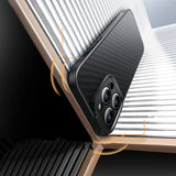 Pansret etui til iPhone 14 Pro Max kompatibel med MagSafe Baseus syntetisk fiber hærdet glas - sort