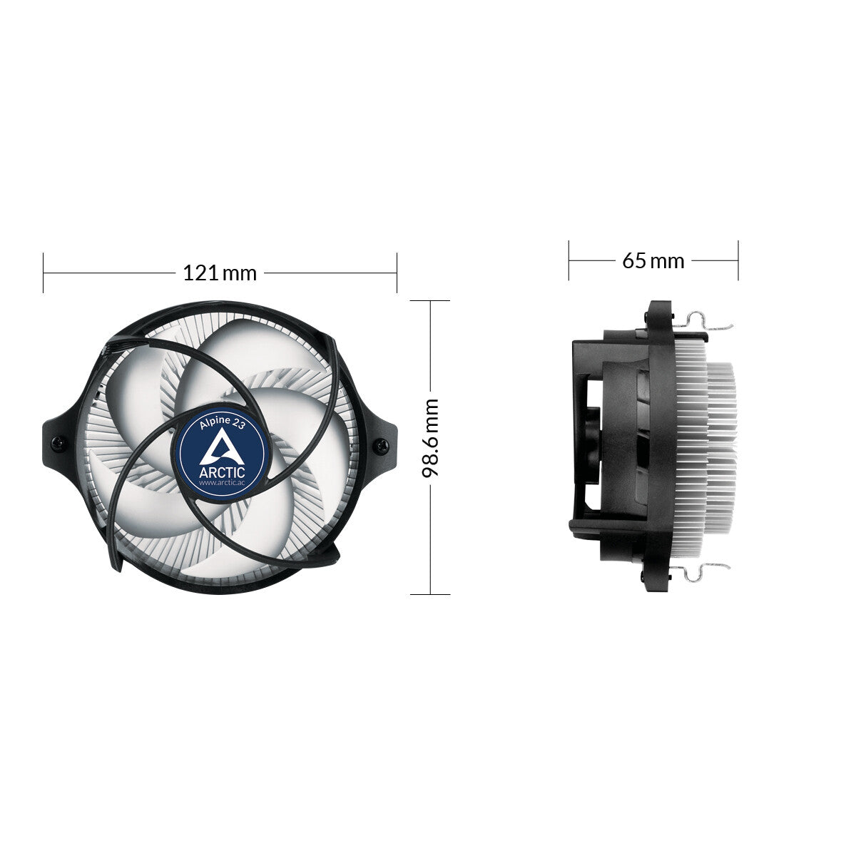 ARCTIC Alpine 23 - Compact AMD CPU-Cooler Processor Luftkøler 9 cm Aluminium, Sort 1 stk