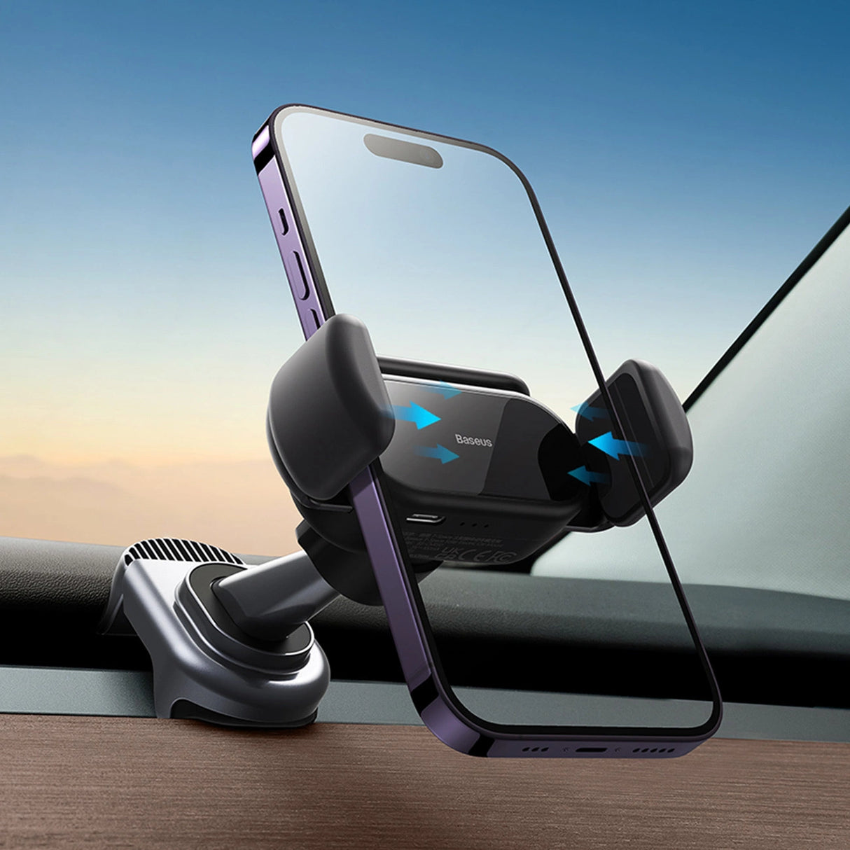 Elektrisk bilholder med solpanel til Tesla Model 3 / Y Baseus T-Space - sort