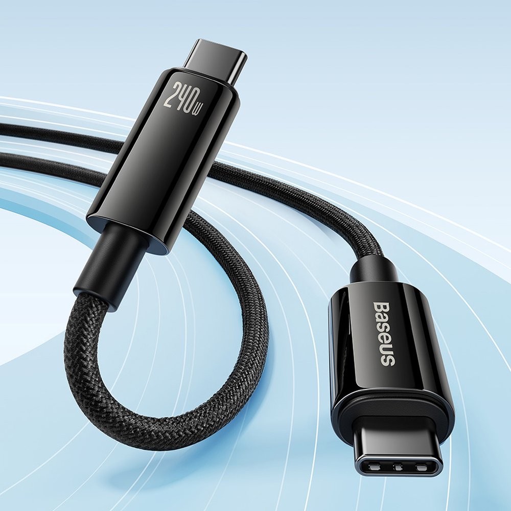 Baseus Tungsten Gold CAWJ040201 USB C - USB C Cable 480Mb/s 240W 3m - Black