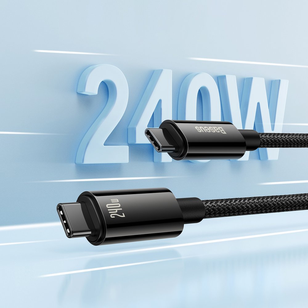 Baseus CAWJ040001 USB-C - USB-C cable 240W 480Mb/s 1m - black