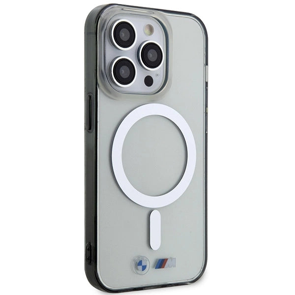 Case BMW BMHMP14LHCRS iPhone 14 Pro 6.1" gennemsigtige hardcase Silver Ring MagSafe