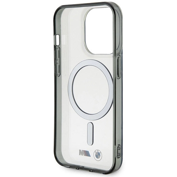 Case BMW BMHMP14LHCRS iPhone 14 Pro 6.1" gennemsigtige hardcase Silver Ring MagSafe