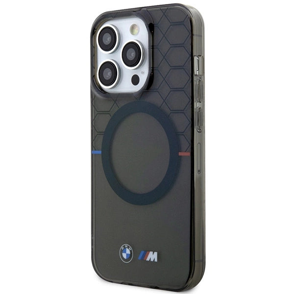 Case BMW BMHMP14XHGPK iPhone 14 Pro Max 6.7" grey/grey hardcase Pattern MagSafe