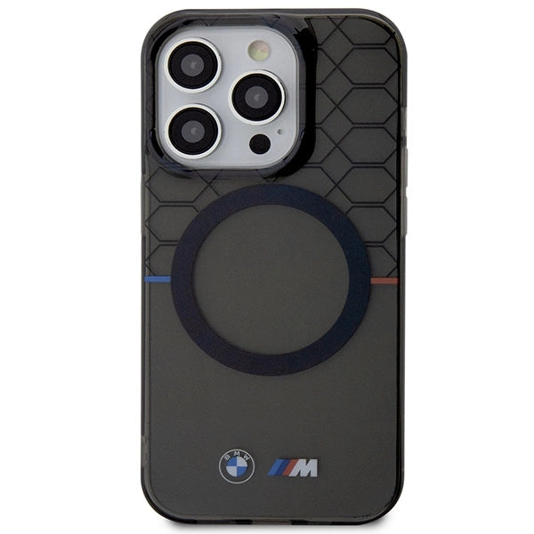 Case BMW BMHMP14XHGPK iPhone 14 Pro Max 6.7" grey/grey hardcase Pattern MagSafe