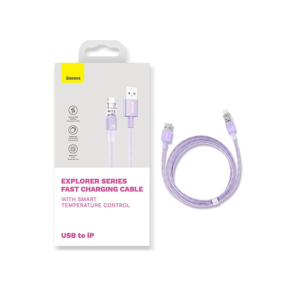 Baseus Explorer Series cable USB - Lightning 2.4A 2 m white (CATS010102)