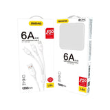 USB-kabel - USB C / micro USB / Lightning 480Mb/s 6A 1,2m - hvid