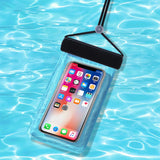 Waterproof case for phones up to 6.7" for the pool, beach, kayak, seaside - black