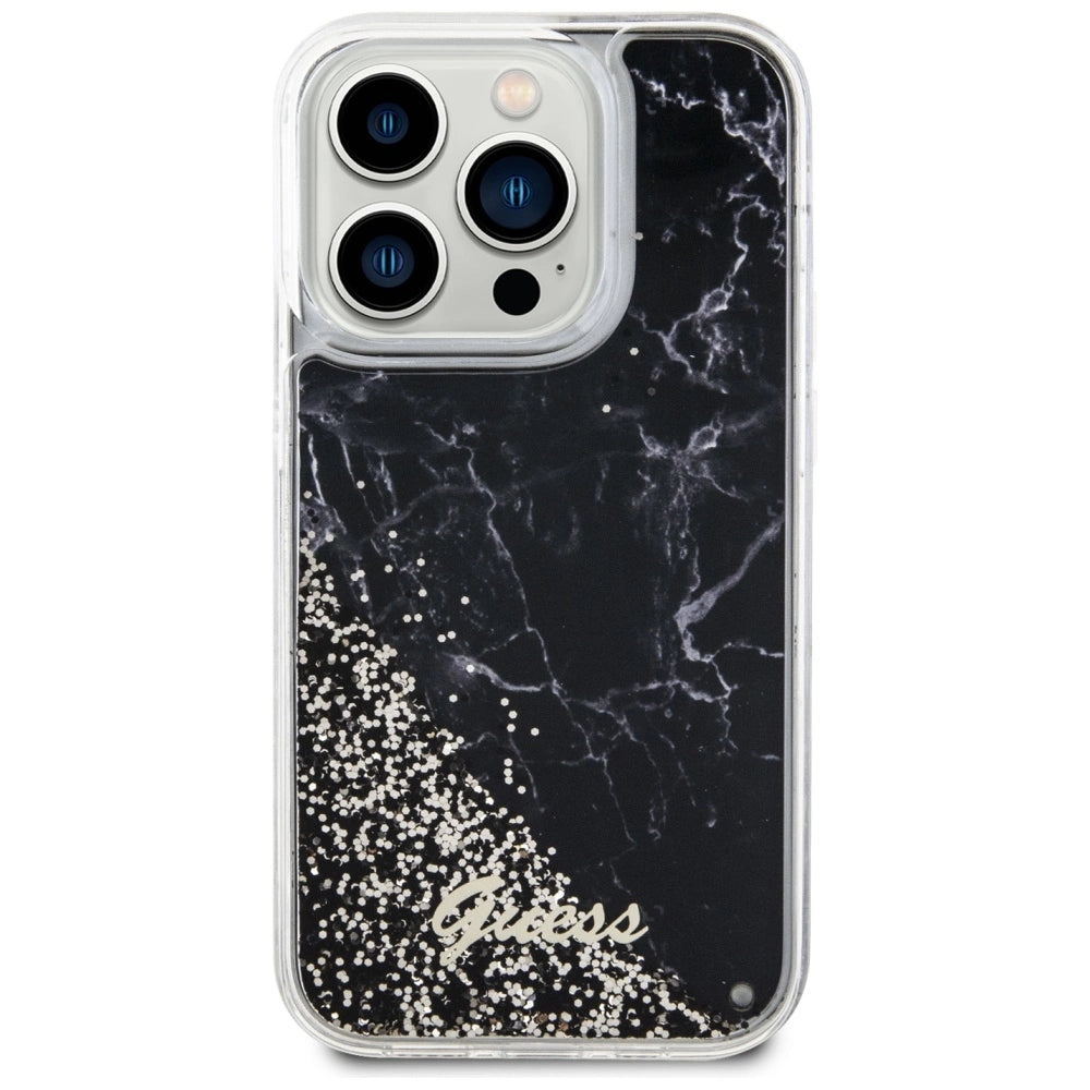 Guess GUHCP14LLCSGSGK iPhone 14 Pro 6.1" black/black hardcase Liquid Glitter Marble