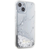 Guess Liquid Glitter Marble case til iPhone 14 - hvid