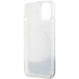 Guess Liquid Glitter Marble case til iPhone 14 - hvid