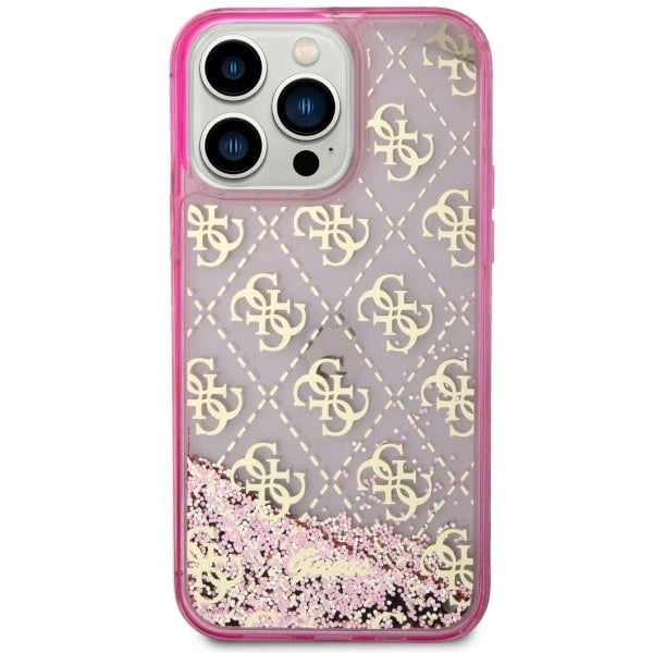 Guess GUHCP14XLC4PSGP iPhone 14 Pro Max 6.7" pink/pink hardcase Liquid Glitter 4G Transculent