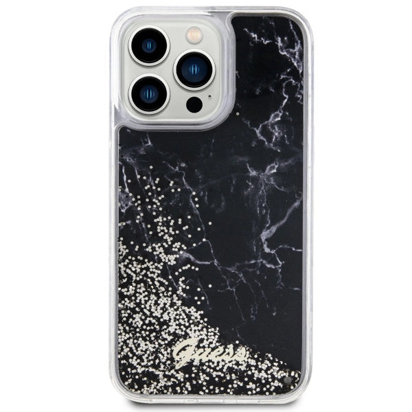 Guess GUHCP14XLCSGSGK iPhone 14 Pro Max 6.7" black/black hardcase Liquid Glitter Marble