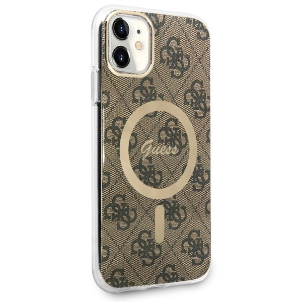 Guess GUHMN61H4STW iPhone 11 6.1" brown/brown hardcase 4G MagSafe