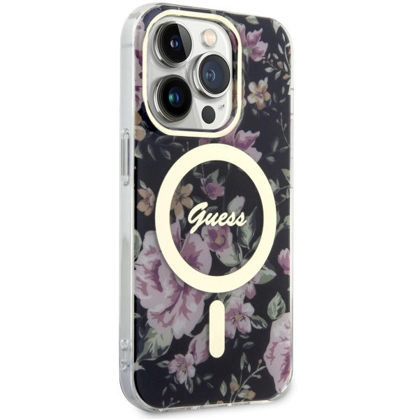 Guess GUHMP14LHCFWSK iPhone 14 Pro 6.1" black/black hardcase Flower MagSafe