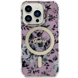 Guess GUHMP14LHCFWSP iPhone 14 Pro 6.1" pink/pink hardcase Flower MagSafe