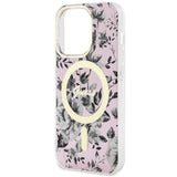 Guess GUHMP14LHCFWSP iPhone 14 Pro 6.1" pink/pink hardcase Flower MagSafe