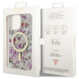 Guess GUHMP14LHCFWST iPhone 14 Pro 6.1" gennemsigtig hardcase Flower MagSafe