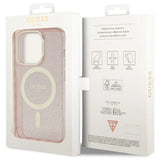 Guess GUHMP14LHCMCGP iPhone 14 Pro 6.1" pink/pink hardcase Glitter Gold MagSafe