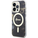 Guess GUHMP14LHTMRSK iPhone 14 Pro 6.1" black/black hardcase Golden Marble MagSafe