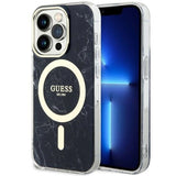 Guess GUHMP14LPCUMAK iPhone 14 Pro 6,1" sort/sort hardcase Marble MagSafe