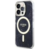 Guess GUHMP14LPCUMAK iPhone 14 Pro 6,1" sort/sort hardcase Marble MagSafe