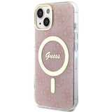 Guess GUHMP14MH4STP iPhone 14 Plus 6.7" pink/pink hardcase 4G MagSafe