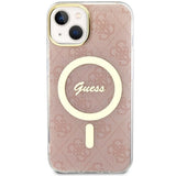 Guess GUHMP14MH4STP iPhone 14 Plus 6.7" pink/pink hardcase 4G MagSafe