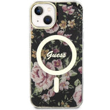 Guess GUHMP14MHCFWSK iPhone 14 Plus 6.7" black/black hardcase Flower MagSafe