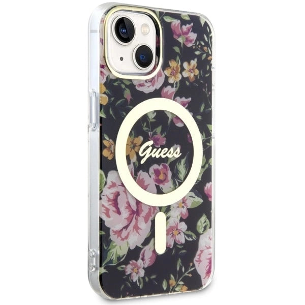 Guess GUHMP14MHCFWSK iPhone 14 Plus 6.7" black/black hardcase Flower MagSafe