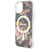 Guess GUHMP14MHCFWSK iPhone 14 Plus 6.7" black/black hardcase Flower MagSafe