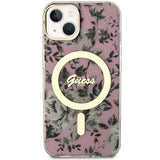Guess GUHMP14MHCFWSP iPhone 14 Plus 6,7" pink/pink hardcase Flower MagSafe