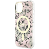 Guess GUHMP14MHCFWSP iPhone 14 Plus 6,7" pink/pink hardcase Flower MagSafe