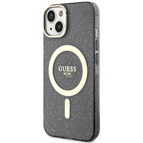 Guess GUHMP14MHCMCGK iPhone 14 Plus 6.7" black/black hardcase Glitter Gold MagSafe