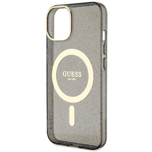 Guess GUHMP14MHCMCGK iPhone 14 Plus 6.7" black/black hardcase Glitter Gold MagSafe