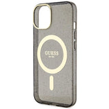 Guess GUHMP14MHCMCGK iPhone 14 Plus 6.7" black/black hardcase Glitter Gold MagSafe