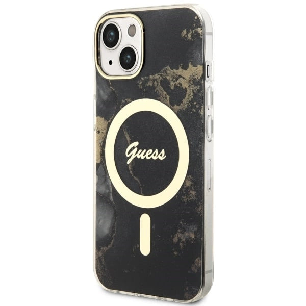 Guess GUHMP14MHTMRSK iPhone 14 Plus 6.7" black/black hardcase Golden Marble MagSafe